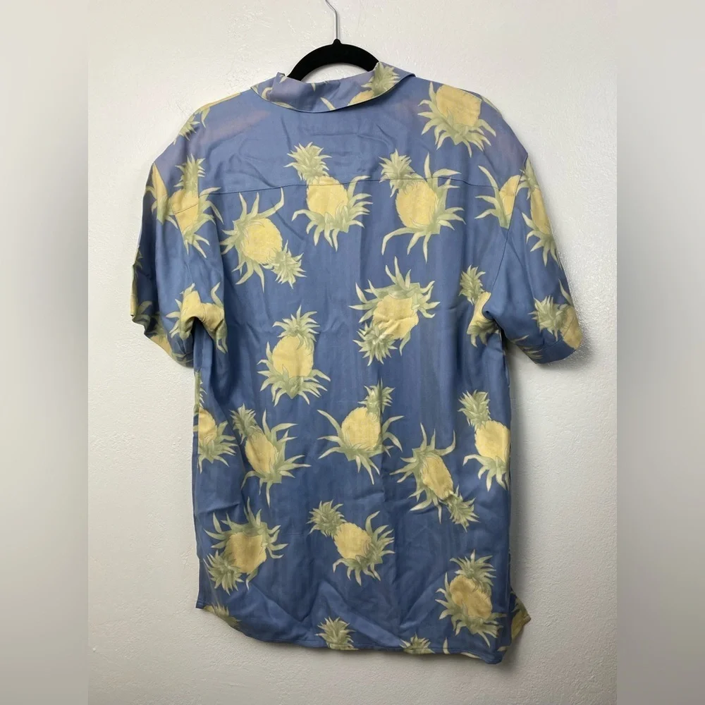 Vintage Silk Hawaiian‎ Honolulu Button Down Short Sleeve Summer Shirt Men Medium